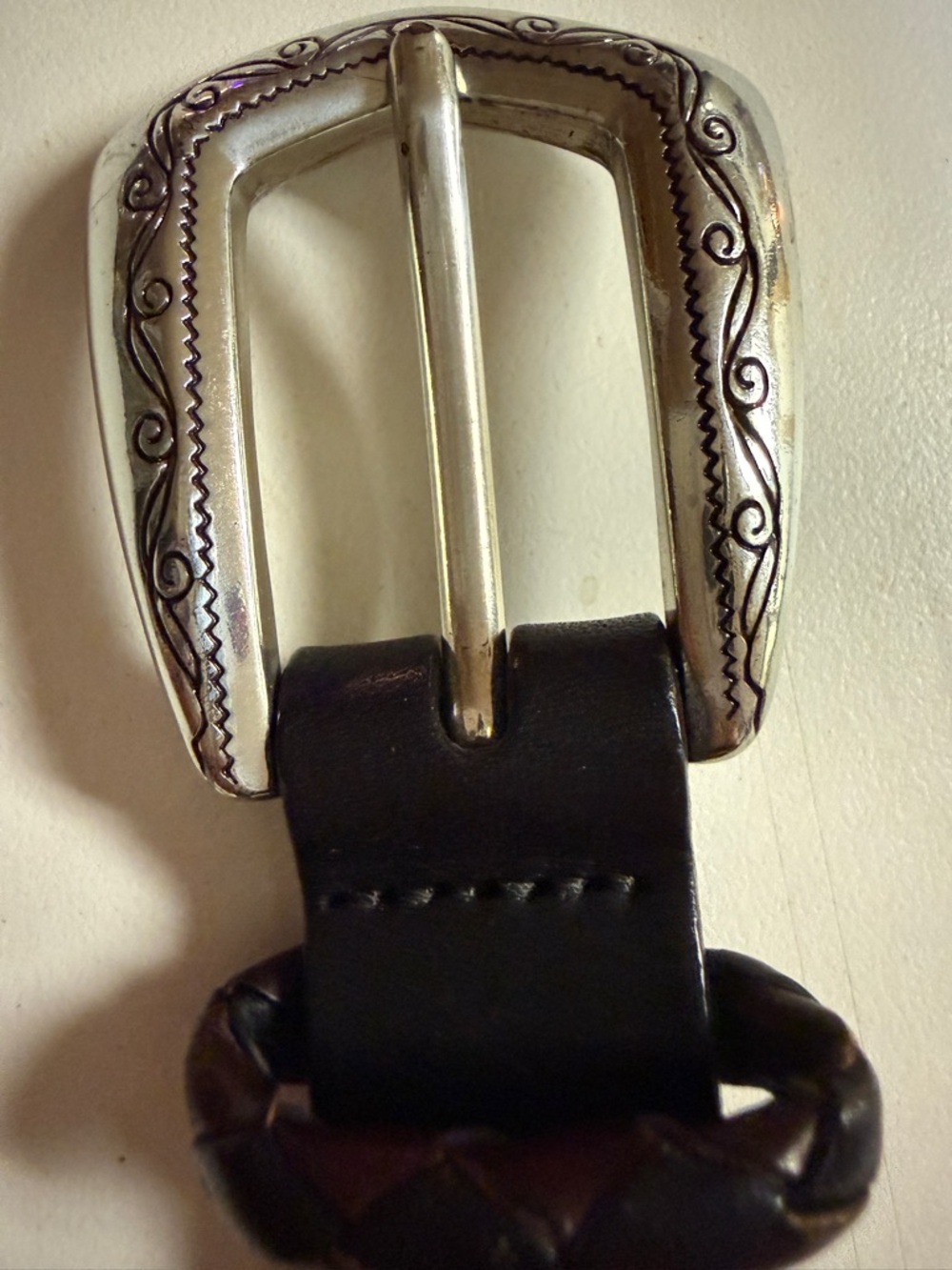Vintage Brighton Concho Belt 97010.  Two Tone. SZ 32 M/L Beautiful Condition.